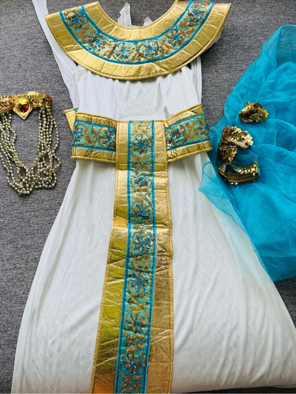 ๐ฉต๐ CLEOPATRA ๐๐ฉต 4PC GIRL COSTUME SIZE MEDIUM (8-10) ๐NWT๐ - Picture 2 of 14